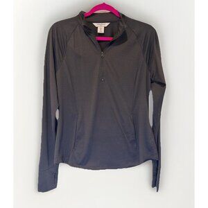 Tommy‎ Bahama Womens Sz L Black Golf UPF Blouse Shirt Top Tropical Beach